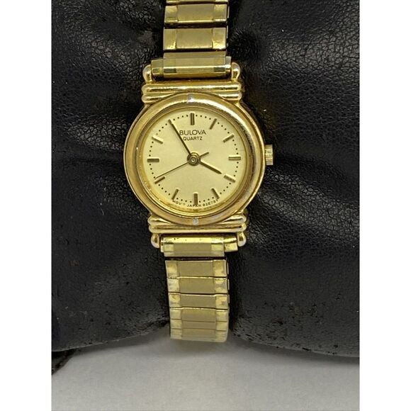 Bulova Women's Gold Stainless Steel Analog Dial Quartz Genuine Wrist Watch RQ508 - Picture 2 of 12